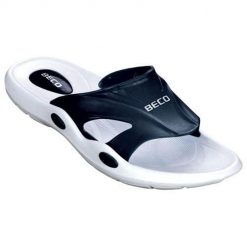 Klapki damskie Beco biało-czarne. Białe klapki damskie 47 Brand, bez wzorów, z materiału, bez obcasa. Za 173.99 zł.