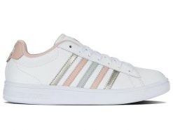 Buty sportowe K-Swiss COURT TIEBREAK II (94413-192-M). Białe obuwie sportowe damskie K-SWISS, bez wzorów, ze skóry. Za 257.00 zł.