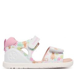 Sandały Biomecanics. Białe sandały dziewczęce Biomecanics, bez zapięcia. Za 249.99 zł.