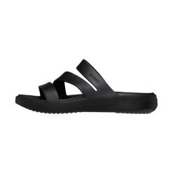 Klapki plażowe damskie Crocs Getaway Strappy. Czarne klapki damskie Crocs, bez wzorów, sportowe, bez obcasa. W wyprzedaży za 87.98 zł.