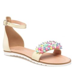 Sandały Flamingo. Żółte klapki damskie Flamingo, bez wzorów, bez obcasa, na płaskiej podeszwie, bez zapięcia. Za 339.99 zł.