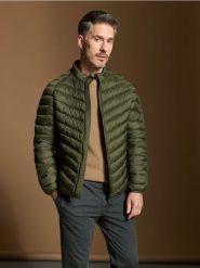 Kurtka puffer - khaki. Brązowe kurtki męskie Sinsay, l, bez wzorów, z materiału, bez kaptura. Za 99.99 zł.