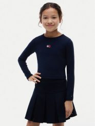 Tommy Hilfiger Bluzka KG0KG09065 Granatowy Regular Fit. Niebieskie bluzki dla dziewczynek Tommy Hilfiger, bez wzorów, z bawełny, bez kołnierzyka, bez ramiączek. Za 189.99 zł.