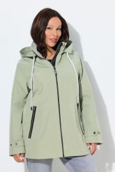 Damskie Kurtka funkcyjna HYPRAR trapezowy krój hydrofobowa kaptur. Zielone kurtki damskie Ulla Popken, plus size, bez wzorów, z materiału. Za 639.99 zł.