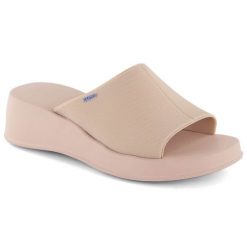 Komfortowe klapki damskie pachnące na koturnie nude Zaxy LL285083. Klapki damskie Zaxy, bez wzorów, z gumy, bez obcasa, na koturnie. Za 146.99 zł.
