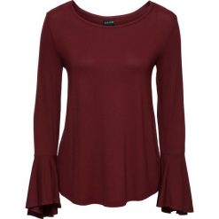 Shirt z dżerseju, z rękawami z falbanami bonprix czerwony kasztanowy. Bluzki damskie bonprix. Za 24.99 zł.