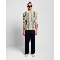Sweter dziany z jacquardem brokatowym Lyle & Scott. Brązowe swetry przez głowę męskie LYLE AND SCOTT, m, bez wzorów, z dzianiny, bez kołnierzyka. Za 402.50 zł.