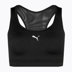 Biustonosz treningowy PUMA 4Keeps Run. Czarne biustonosze Puma, bez wzorów, z elastanu. Za 159.99 zł.
