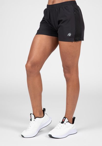 Marietta Szorty - Czarny. Czarne szorty sportowe damskie GORILLA WEAR, s, bez wzorów, z poliesteru, na fitness i siłownię. Za 229.00 zł.