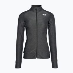 Kurtka tenisowa damska Mizuno Training czarna 62GC121309. Białe kurtki damskie Mizuno, xs, bez wzorów, z elastanu, bez kaptura, na fitness i siłownię. Za 159.99 zł.