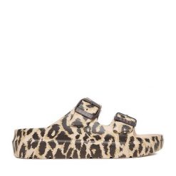 Klapki Roxy. Brązowe klapki damskie Roxy, bez wzorów, bez obcasa. Za 99.99 zł.