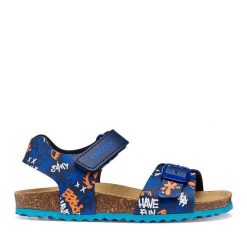 Sandały Geox. Niebieskie sandały chłopięce Geox, bez zapięcia. Za 239.99 zł.