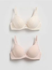 Biustonosz push up 2 pack - złamana biel. Biustonosze Reserved, bez wzorów, z koronki. Za 99.99 zł.