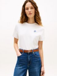 Tommy Hilfiger Koszulka Kobiety Bawełna biały, XS. Białe koszulki sportowe damskie Tommy Hilfiger, xs, bez wzorów, z bawełny, bez kołnierzyka, bez ramiączek. Za 169.95 zł.