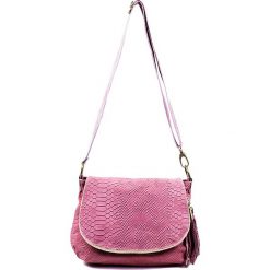 Skórzana torebka "Maelie" w kolorze jasnoróżowym - 29 x 24 x 8 cm. Czerwone torby na ramię damskie Spéciale Maroquinerie. W wyprzedaży za 129.95 zł.