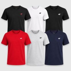 KOMPLET KOSZULEK MĘSKICH 4F ZESTAW 6PAK T-SHIRT S TTSHM3341. T-shirty męskie 4f, m, bez wzorów, z bawełny, sportowe, bez kołnierzyka. Za 299.94 zł.