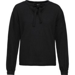 Sweter z dekoltem w serek bonprix czarny. Swetry damskie bonprix. Za 44.99 zł.