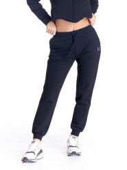 Damskie spodnie dresowe Basic z mankietami. Czarne spodnie dresowe damskie LEONE 1947 APPAREL, xs, bez wzorów, z dresówki. Za 105.21 zł.