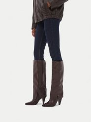MEXX Kozaki EO-MI001804463W Brązowy. Brązowe kozaki damskie Mexx, ze skóry, bez obcasa, na słupku. Za 429.99 zł.