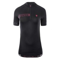 Damska Koszulka Kolarska Z Logo Alpha. Czarne bluzy sportowe damskie RADVIK, xs, bez wzorów, bez kołnierzyka, bez ramiączek, rowerowe. Za 87.99 zł.