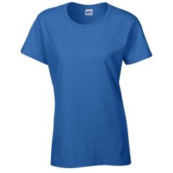 Damska Koszulka Z Grubej Bawełny. Niebieskie koszulki sportowe damskie Gildan, xl, bez wzorów, z bawełny, bez kołnierzyka, bez ramiączek, trekkingowe. Za 47.99 zł.