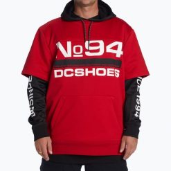Bluza snowboardowa męska DC Dryden. Czerwone bluzy męskie DC Shoes, m, bez wzorów, bez kaptura, snowboardowy. Za 359.99 zł.