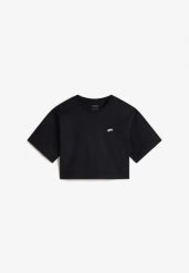 Koszulka na co dzień damska Vans VN000P5QBLK1. Czarne t-shirty damskie Vans, l, bez wzorów, z bawełny, bez kołnierzyka. Za 216.00 zł.