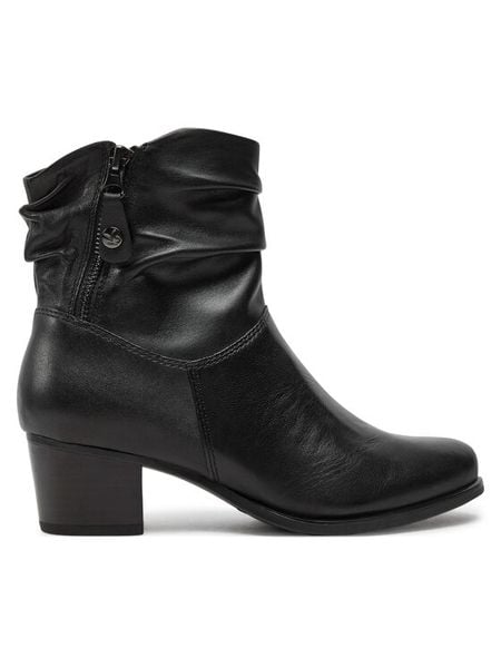 Caprice Botki 9-25348-41 Czarny. Czarne botki damskie Caprice, ze skóry, bez obcasa, na słupku, bez zapięcia. Za 529.99 zł.