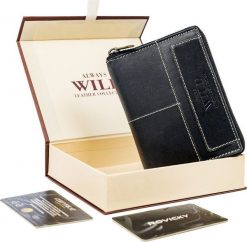 Always Wild Skórzany, pionowy portfel męski na zamek w stylu retro, RFID Always Wild NoSize. Portfele męskie Always Wild, bez wzorów. Za 178.95 zł.