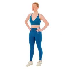 Damski zestaw sportowy Xtreme - legginsy + biustonosz sportowy - Niebieski. Niebieskie legginsy damskie XTREME SOCKSWEAR, m, bez wzorów, z materiału. Za 190.74 zł.