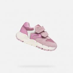 Buty GEOX B FLEXYPER MINI Rose. Czerwone obuwie sportowe damskie Geox, bez wzorów, ze skóry, na fitness i siłownię. Za 197.99 zł.