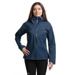 Kurtka przeciwdeszczowa damska Rab Women's Downpour Light Jacket z kapturem. Niebieskie kurtki damskie RAB, s, bez wzorów, z kapturem. Za 659.99 zł.