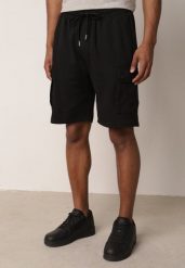 Czarne Szorty z Bawełną w Stylu Safari z Kieszeniami Cargo Sabririla. Czarne szorty męskie Born2be, na lato, l, bez wzorów, z bawełny. Za 69.99 zł.