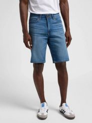 MESKIE SZORTY LEE XM 5 POCKET SHORT BLUE ROOSTER 112350151. Niebieskie szorty męskie Lee, bez wzorów, z jeansu. Za 139.99 zł.