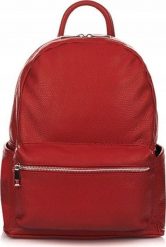 Vera Pelle Bordowy Włoski Plecak Skórzany A4 damski miękka SKÓRA duży P16. Czerwone plecaki damskie Vera Pelle, bez wzorów, ze skóry. Za 384.99 zł.