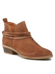 Lasocki Botki WI16-ANIA-12 Brązowy. Brązowe botki damskie Lasocki, ze skóry, bez obcasa, na płaskiej podeszwie, bez zapięcia. Za 249.99 zł.