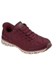 Buty SKECHERS 104556S GLIDE STEP AT EASE Bordeaux. Czerwone trekkingi damskie Skechers, na fitness i siłownię. Za 337.99 zł.