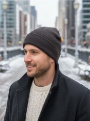 Czapka beanie z domieszką wiskozy - szary. Szare czapki i kapelusze męskie Sinsay, bez wzorów, z wiskozy. Za 25.99 zł.