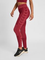 Damskie legginsy mid-rise Hummel Clea. Czerwone legginsy damskie Hummel, xs, bez wzorów, z dzianiny, z standardowym stanem, na fitness i siłownię. Za 252.50 zł.