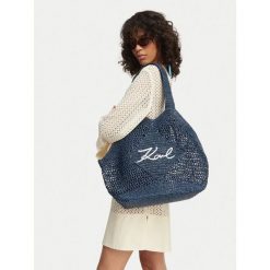 Torebka KARL LAGERFELD. Niebieskie torebki do ręki damskie KARL LAGERFELD, bez wzorów, bez dodatków. Za 849.99 zł.