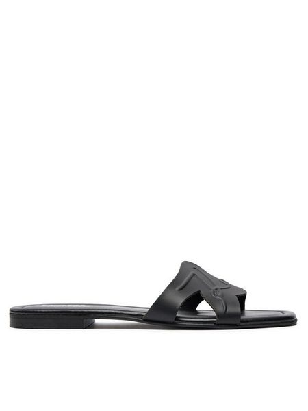 KARL LAGERFELD Klapki KL85408 Czarny. Czarne klapki damskie KARL LAGERFELD, bez wzorów, ze skóry, bez obcasa. Za 339.99 zł.