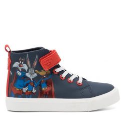 Sneakersy Looney Tunes. Niebieskie trampki i tenisówki chłopięce looney tunes, bez wzorów, bez zapięcia. Za 59.99 zł.