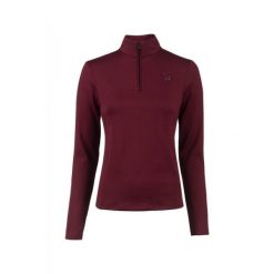 Damska koszulka do jazdy konnej Cavallo Cavagemma. Czerwone koszule damskie CAVALLO, bez wzorów, sportowe, bez kołnierzyka. Za 297.50 zł.