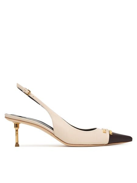 Elisabetta Franchi Czółenka SA57L61E2 Écru. Białe czółenka damskie Elisabetta Franchi, bez wzorów, ze skóry, bez obcasa, bez zapięcia. Za 2,939.00 zł.