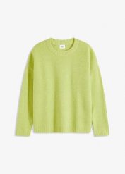 Sweter oversize. Zielone swetry damskie bonprix, bez wzorów, bez kołnierzyka, bez ramiączek, bez kaptura. Za 109.99 zł.