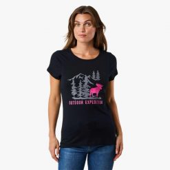 Koszulka Koszykówka damska Swedemount Forest Tee wodoodporna. Czarne t-shirty damskie SWEDEMOUNT, xl, bez wzorów, z bawełny, klasyczne, bez kołnierzyka. Za 63.99 zł.