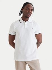 Tommy Hilfiger Polo Pique MW0MW42748 Biały Regular Fit. Białe koszulki polo męskie Tommy Hilfiger, l, bez wzorów, z bawełny, bez ramiączek. Za 369.99 zł.