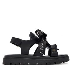 Sandały Elisabetta Franchi. Czarne sandały dziewczęce Elisabetta Franchi, bez zapięcia. Za 769.99 zł.