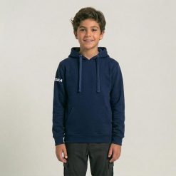 Junior Bluza Spalato z kapturem Niebieska. Niebieskie bluzy dla chłopców Legea, bez wzorów, z bawełny, bez ramiączek, z kapturem. Za 180.00 zł.