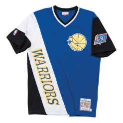V-neck jersey Golden State Warriors NBA Authentic. Czarne koszulki sportowe męskie Mitchell & Ness, bez wzorów, z jersey, bez kołnierzyka, bez ramiączek, do koszykówki. Za 537.00 zł.